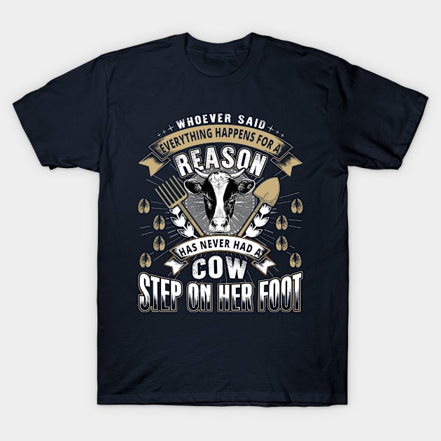 cow step on her foot T-Shirt by buibatoan